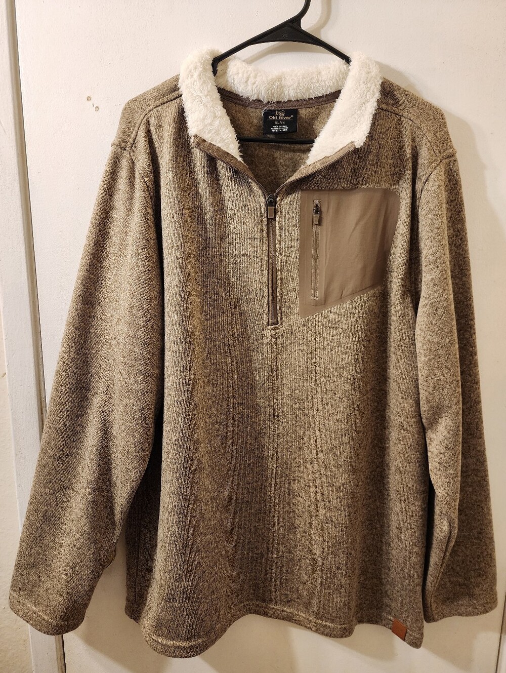 Men's Tan Heather Quarter-Zip Sherpa Fleece Pullover - Columbia "Inspired By"